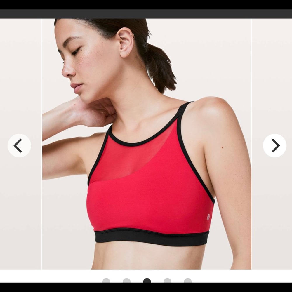 Lululemon Forget The Rest Bra Lululemon Athletica Sports Bra flamenco red/black